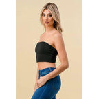 Doubled Layered Back Lace Up Tube Top | Casual Style Sleeveless Cropped Top [Available in Sizes SM-L] by The Bullish Store