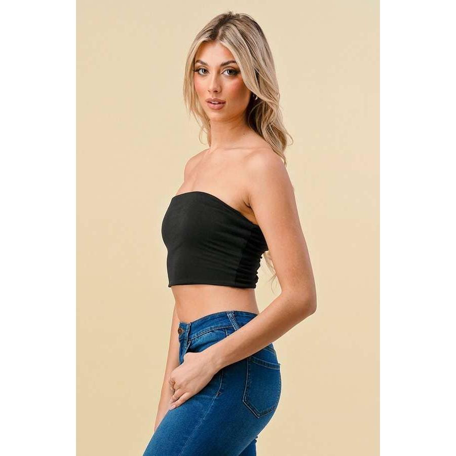 Doubled Layered Back Lace Up Tube Top | Casual Style Sleeveless Cropped Top [Available in Sizes SM - L]