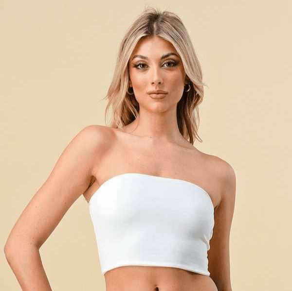 Doubled Layered Back Lace Up Tube Top | Casual Style Sleeveless Cropped Top [Available in Sizes SM - L]