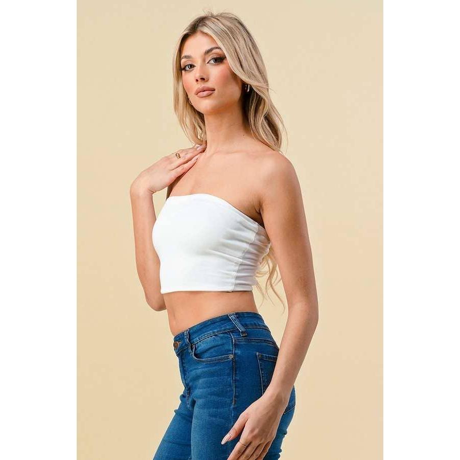Doubled Layered Back Lace Up Tube Top | Casual Style Sleeveless Cropped Top [Available in Sizes SM - L]