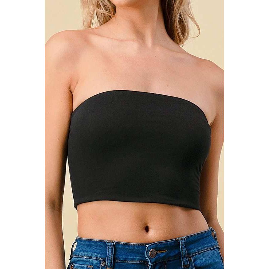 Doubled Layered Back Lace Up Tube Top | Casual Style Sleeveless Cropped Top [Available in Sizes SM - L]