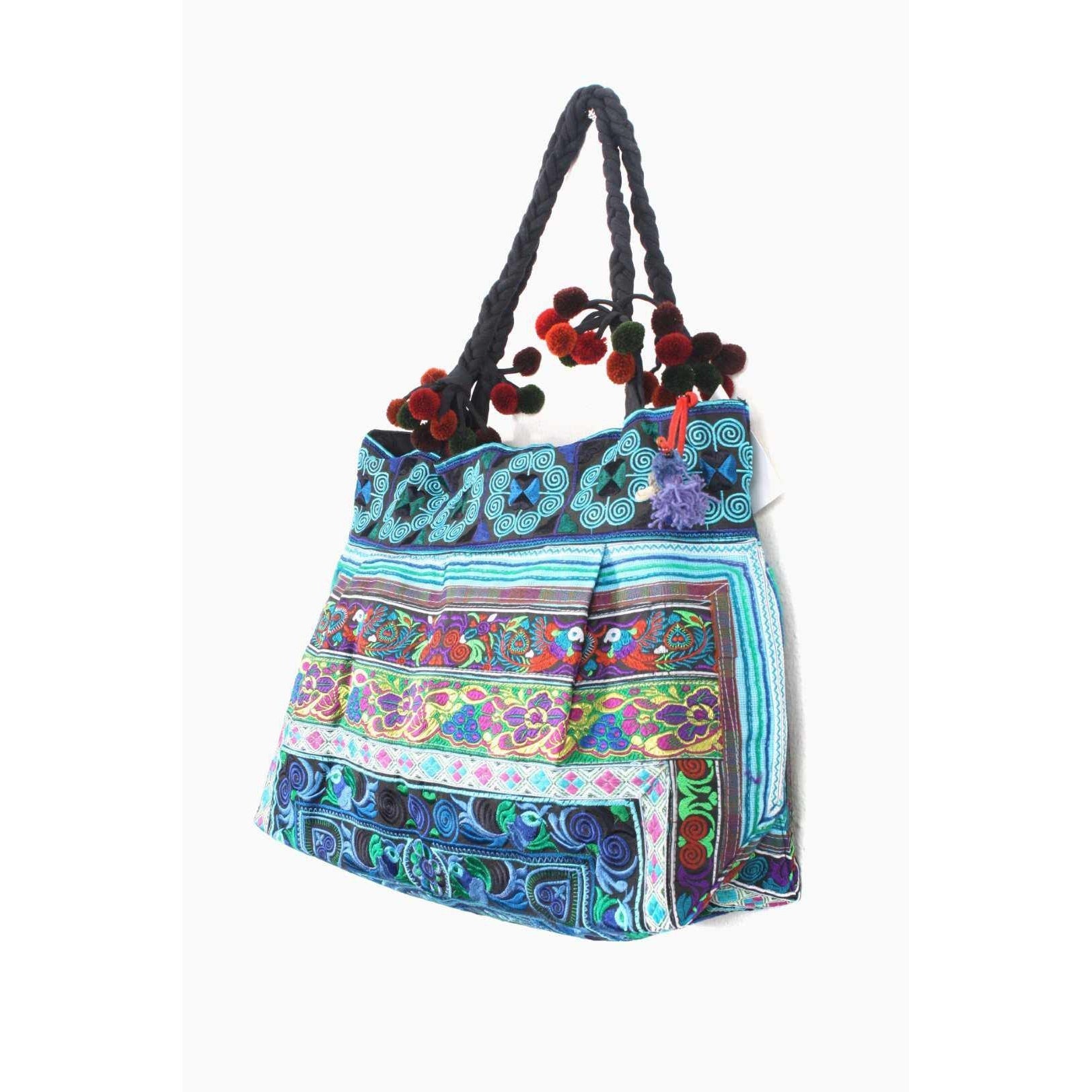 Dove Embroidered Tote Shoulder Bag - Thailand Bags La Vie Bien Dove Embroidered Tote Shoulder Bag - Thailand