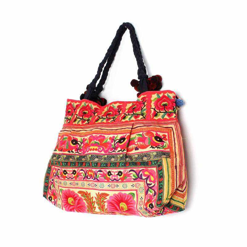 Dove Embroidered Tote Shoulder Bag - Thailand Bags La Vie Bien Dove Embroidered Tote Shoulder Bag - Thailand