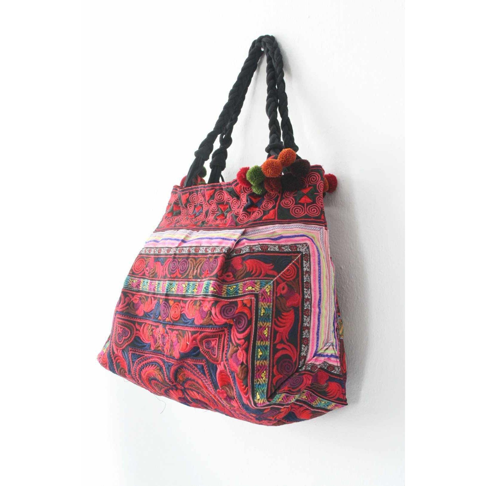 Dove Embroidered Tote Shoulder Bag - Thailand Bags La Vie Bien Dove Embroidered Tote Shoulder Bag - Thailand