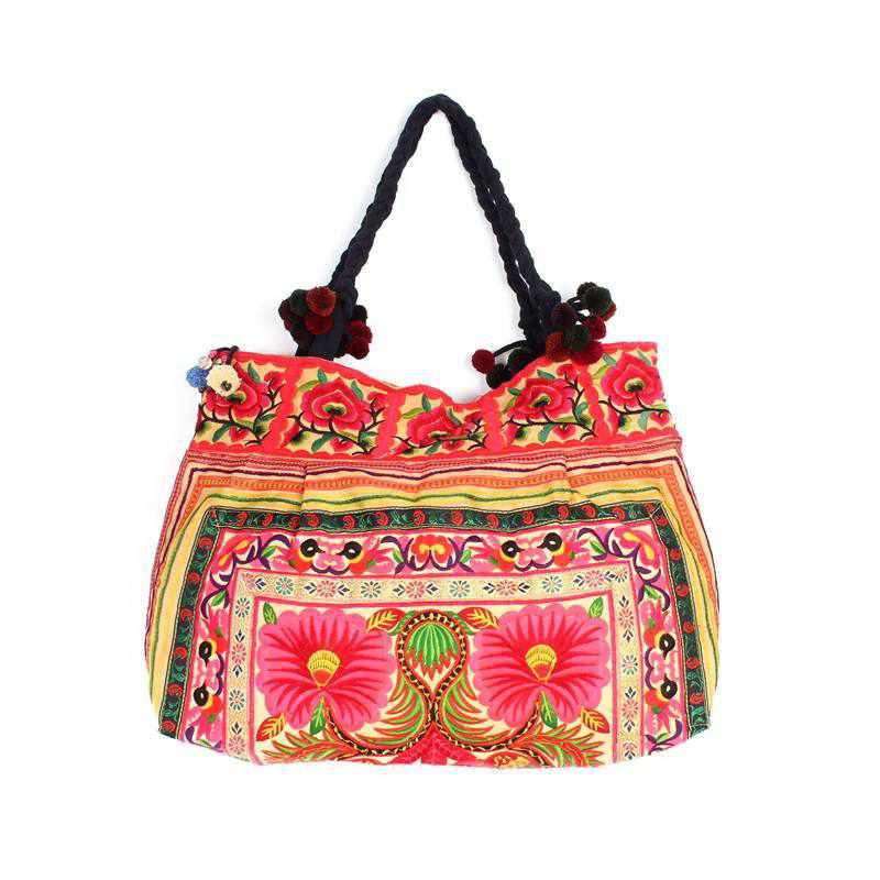 Dove Embroidered Tote Shoulder Bag - Thailand Bags La Vie Bien Dove Embroidered Tote Shoulder Bag - Thailand
