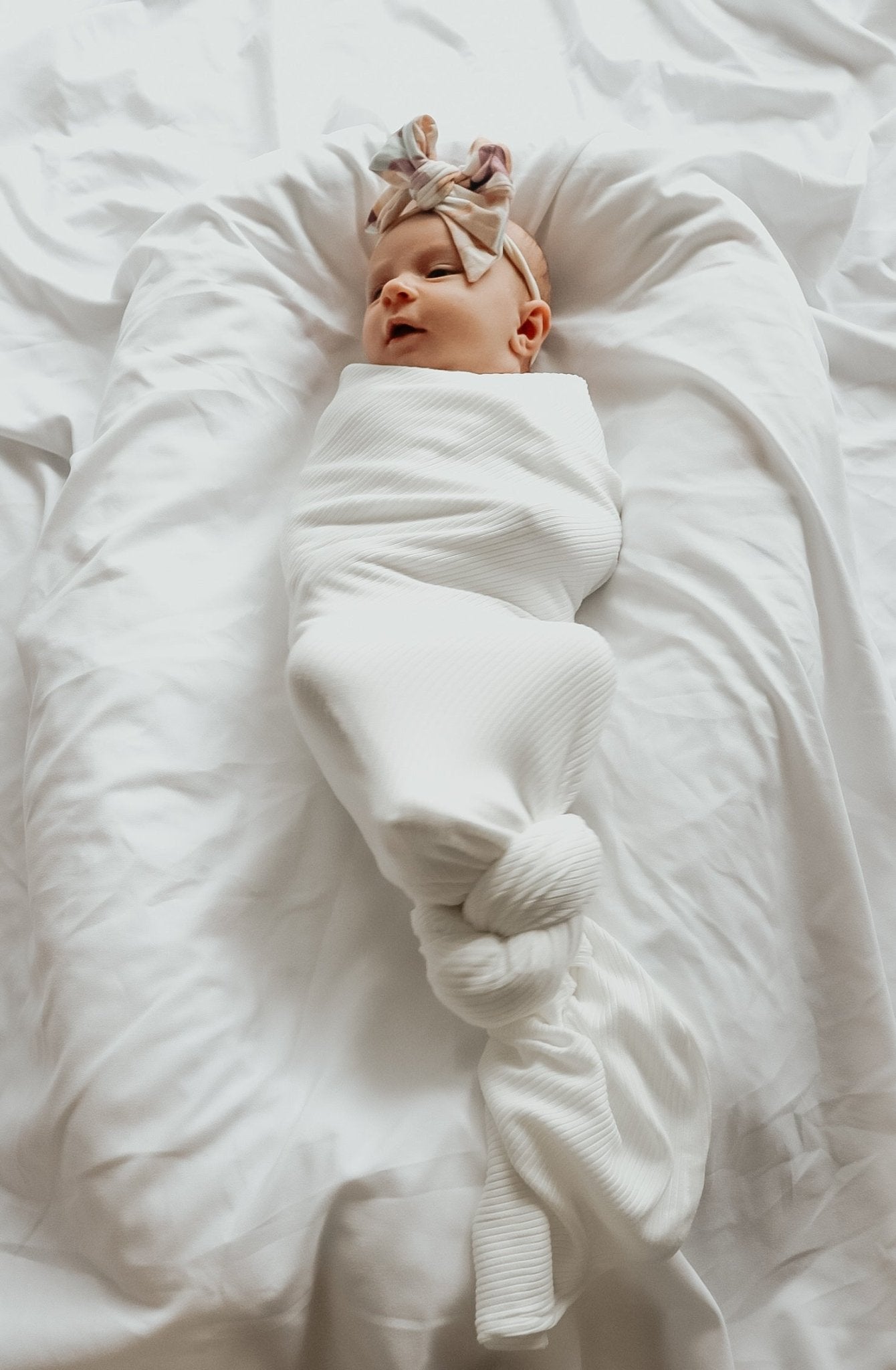 Dove Ribbed Stretch Swaddle La Vie Bien Dove Ribbed Stretch Swaddle