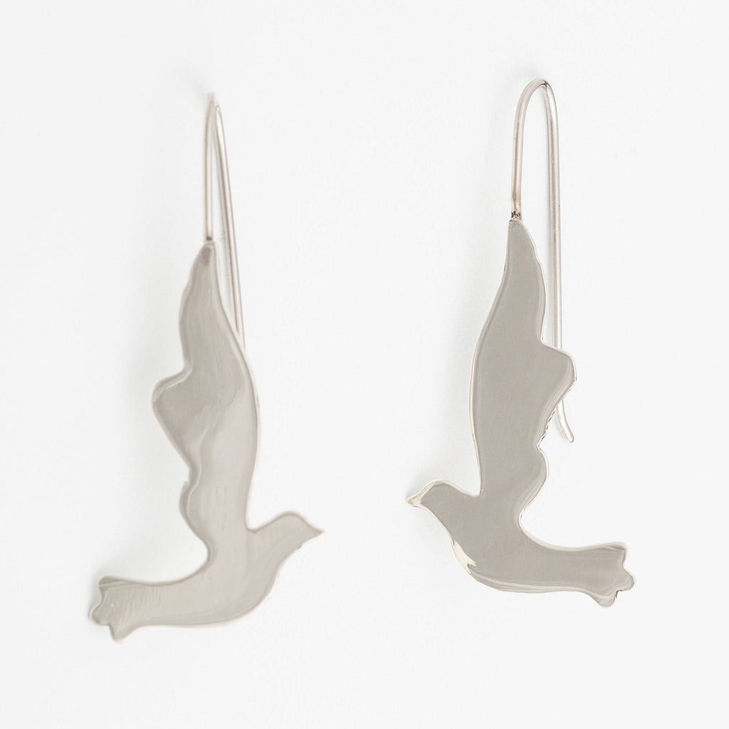 Dove Silhouette Sterling Earrings Earrings - Fine La Vie Bien Dove Silhouette Sterling Earrings