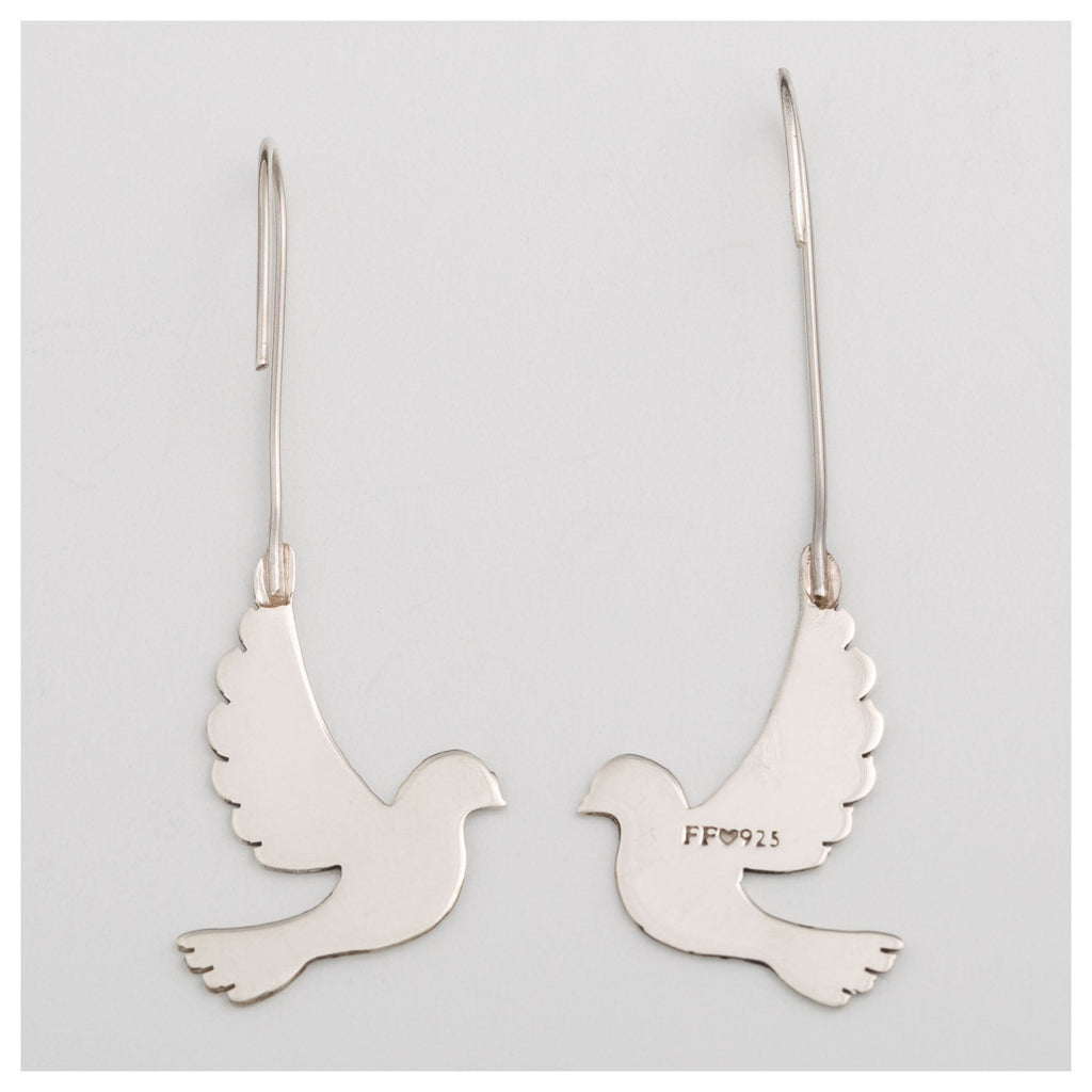 Dove Silhouette Sterling Earrings Earrings - Fine La Vie Bien Dove Silhouette Sterling Earrings