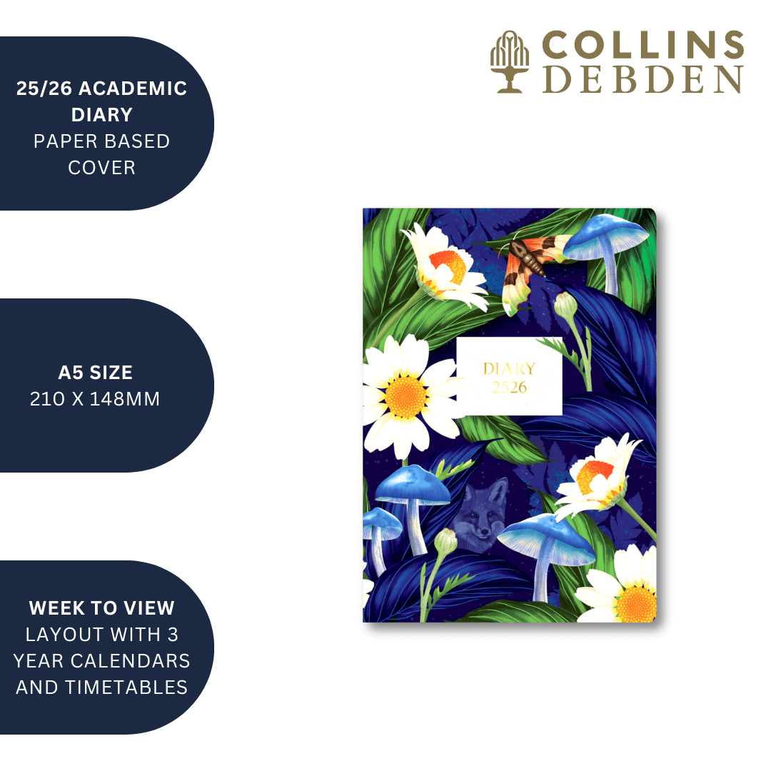 Down the Garden Path - A5 Week - to - View Mid/Academic Year Diary Planner 2025 - 2026