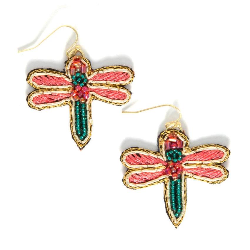 Dragonfly Beaded Earrings by Fair Anita