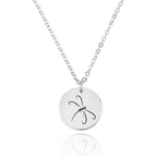 Dragonfly Engraving Disc Necklace La Vie Bien Dragonfly Engraving Disc Necklace