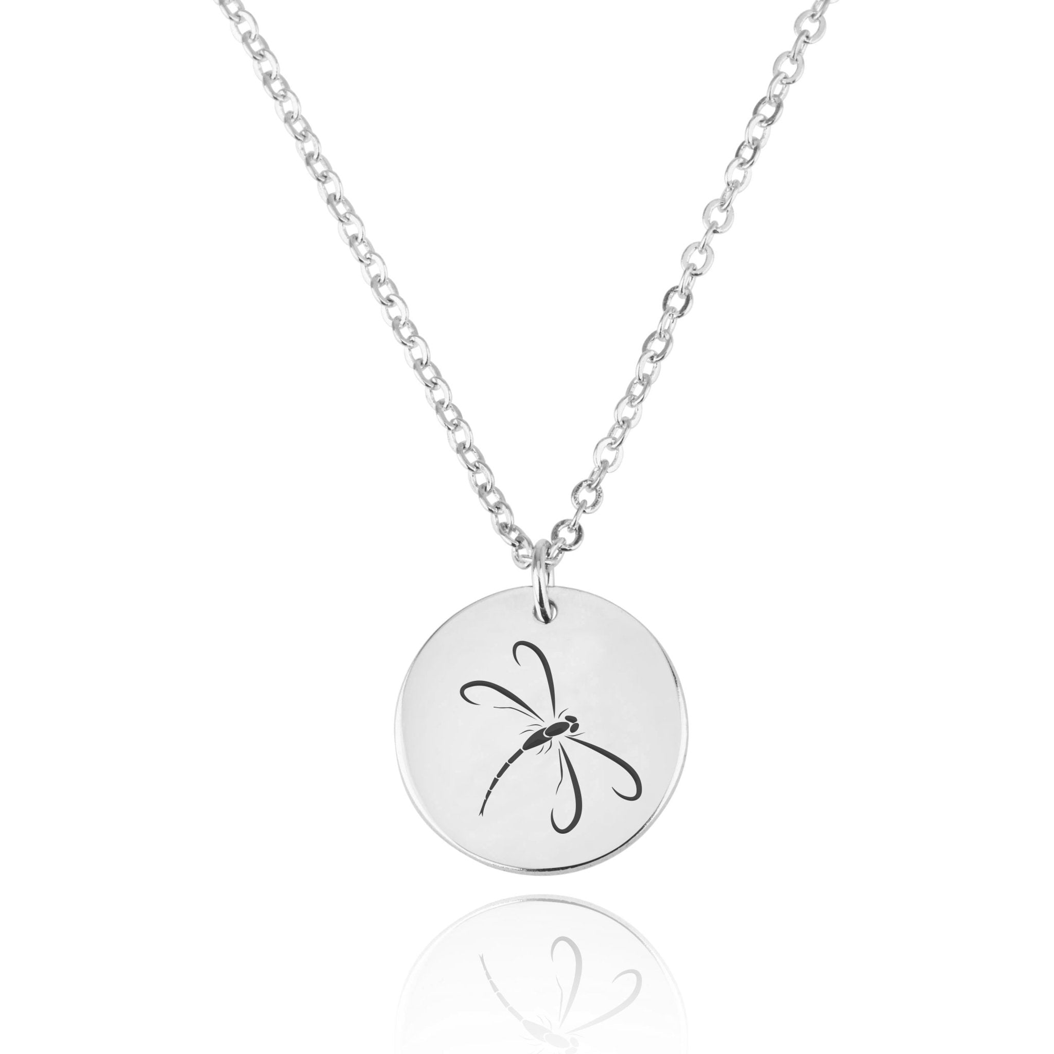 Dragonfly Engraving Disc Necklace La Vie Bien Dragonfly Engraving Disc Necklace