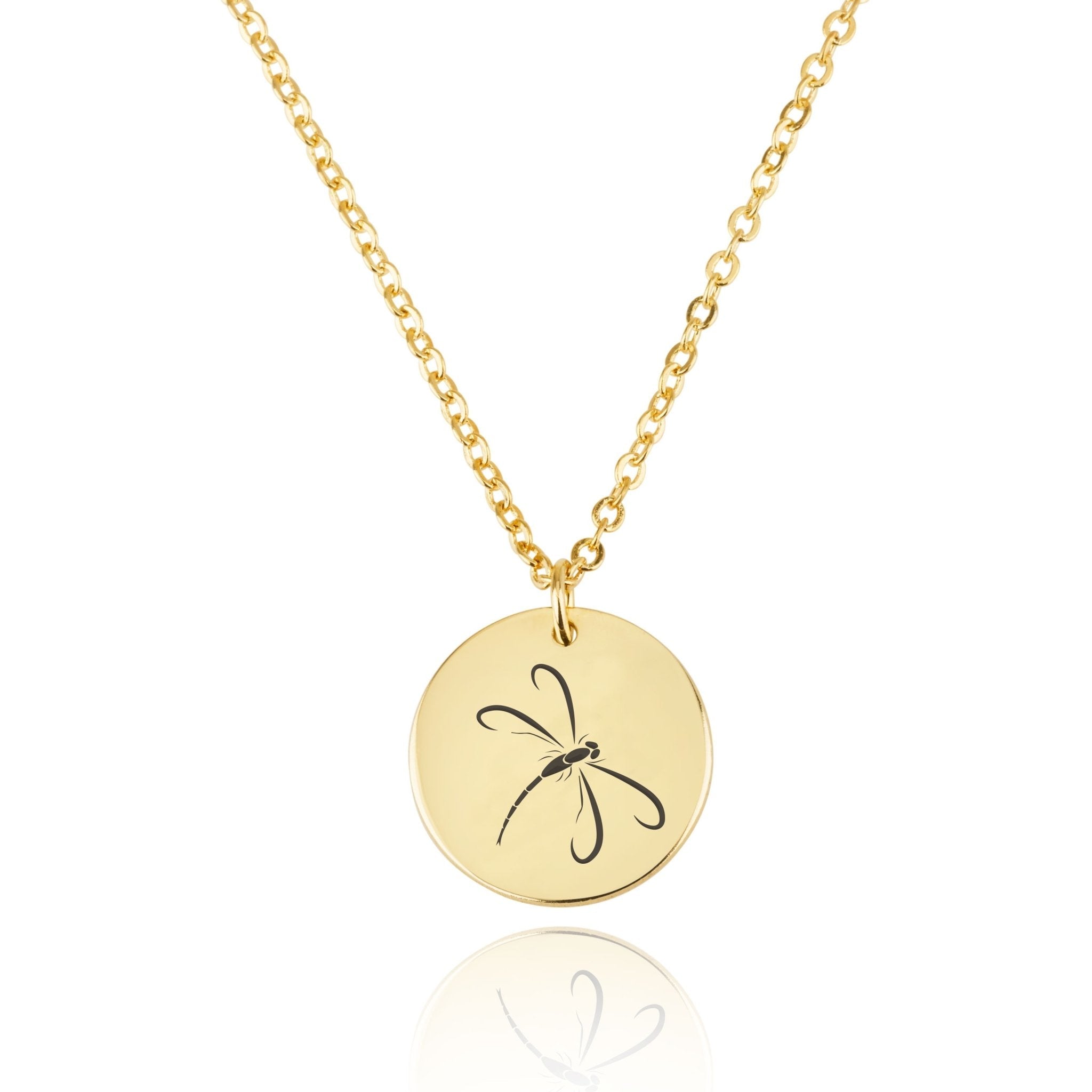Dragonfly Engraving Disc Necklace La Vie Bien Dragonfly Engraving Disc Necklace