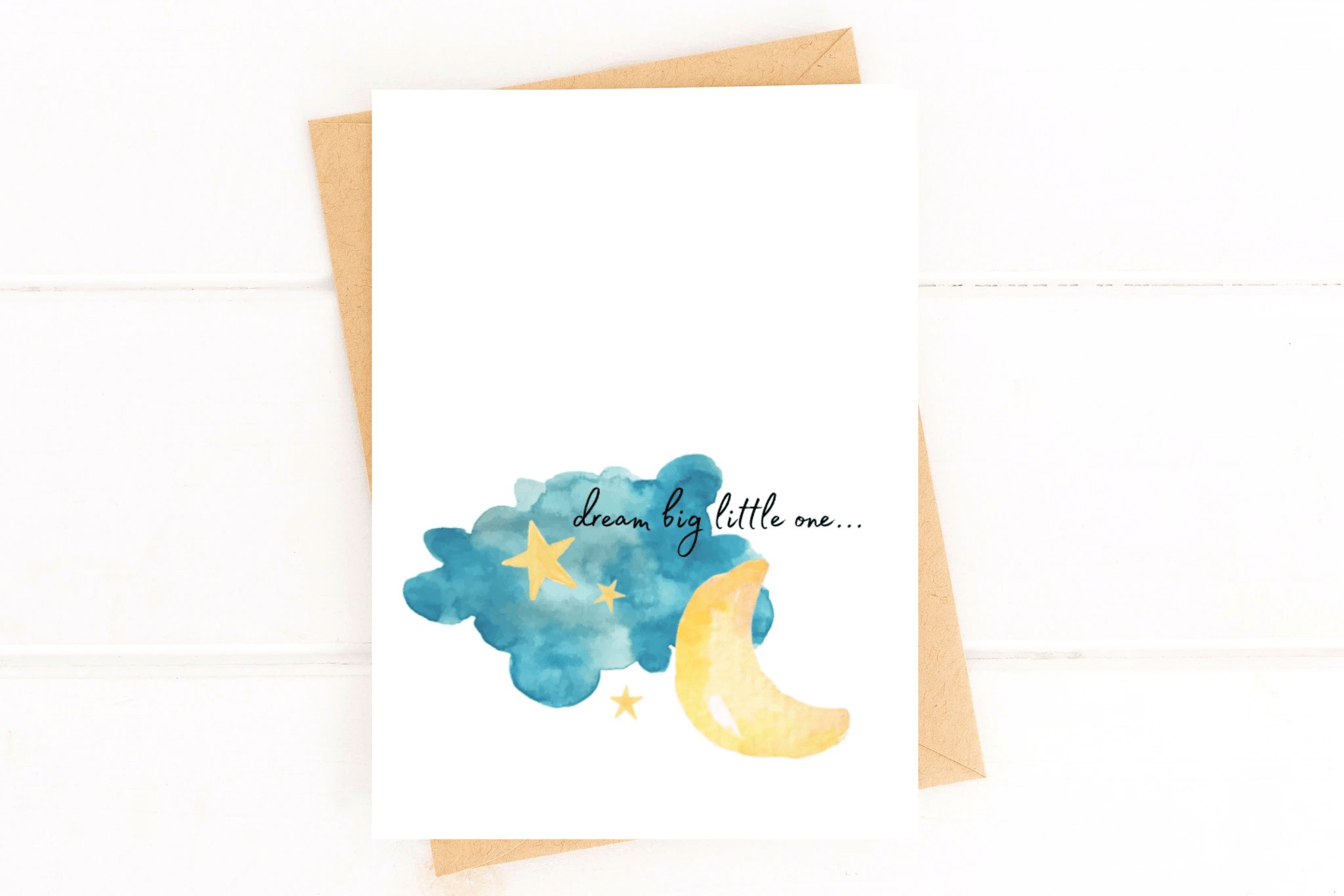 Dream Big Little One New Baby Card Baby Birthday Card by Five Dot Post