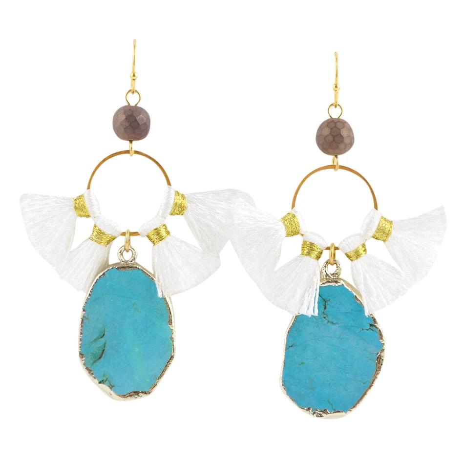Dreamcatcher Earring-Turquoise Magnesite by Barse Jewelry