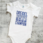 Dreidel Champion Chanukah Baby Bodysuit or Toddler Tee Shirt by Salt Sparkle Shalom
