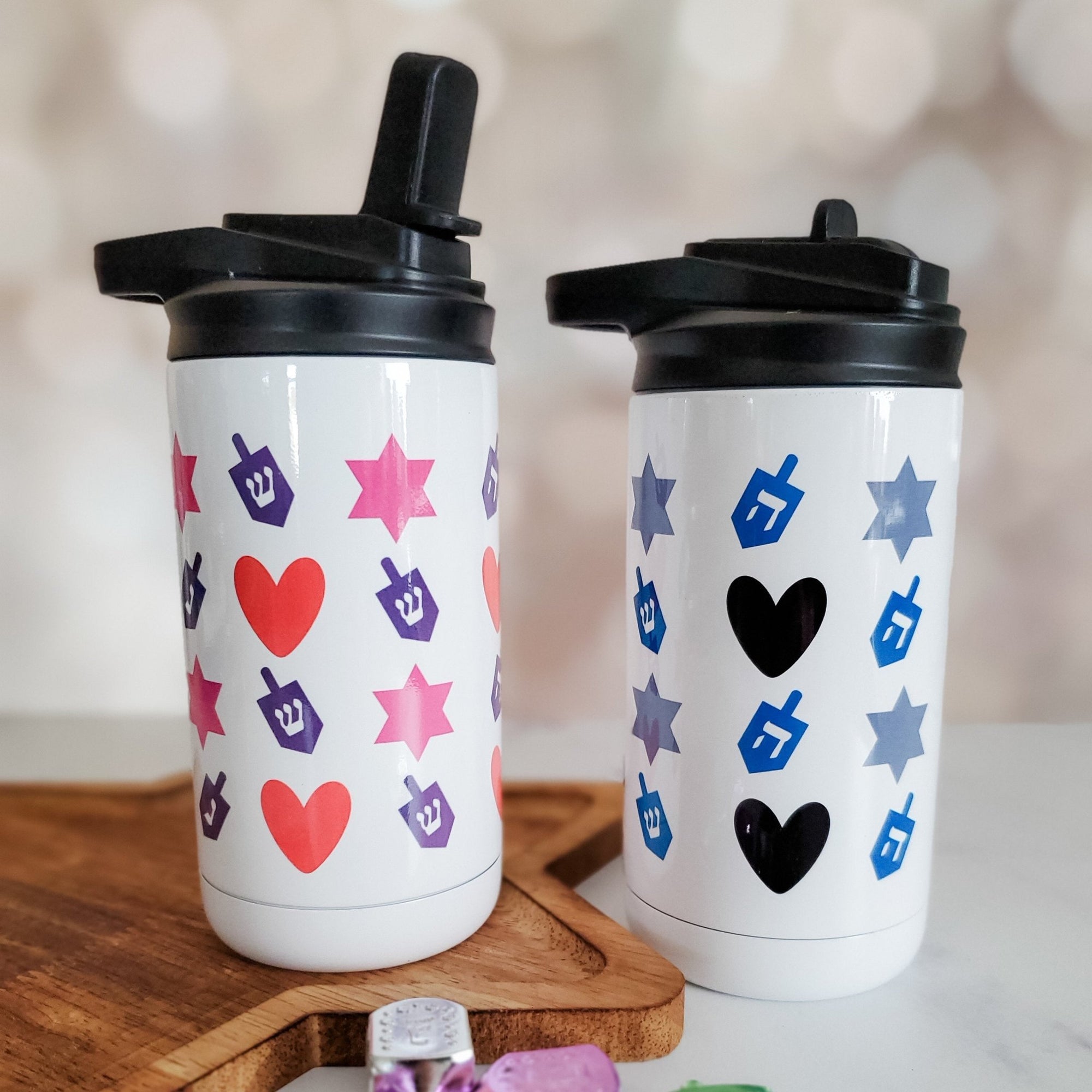 Dreidels, Hearts and Magens Hanukkah Kids Cup