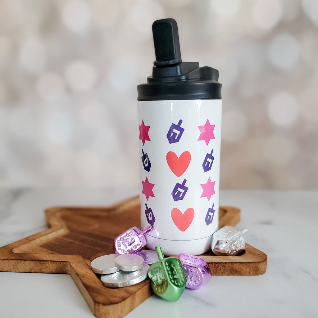 Dreidels, Hearts and Magens Hanukkah Kids Cup
