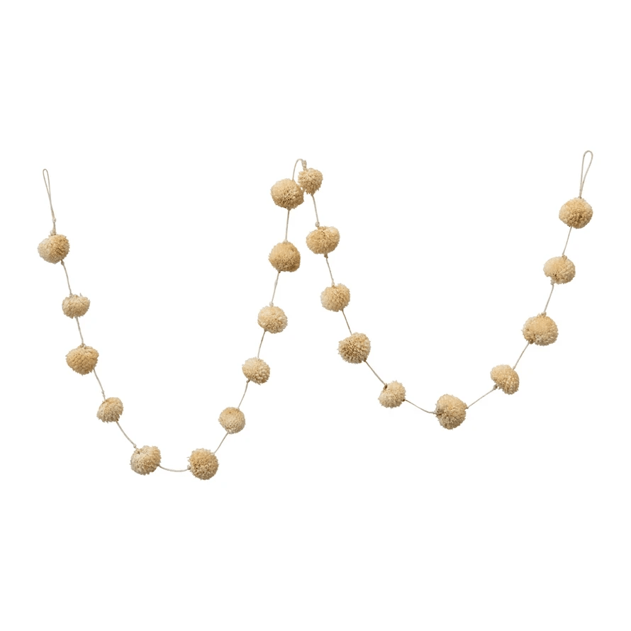 Dried Natural Spinny Flower Garland by White Cliff Studio