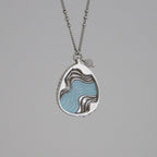 Drift Necklace – Aquamarine Blue Acrylic & Agate Teardrop Pendant Jewelry La Vie Bien Drift Necklace – Aquamarine Blue Acrylic & Agate Teardrop Pendant