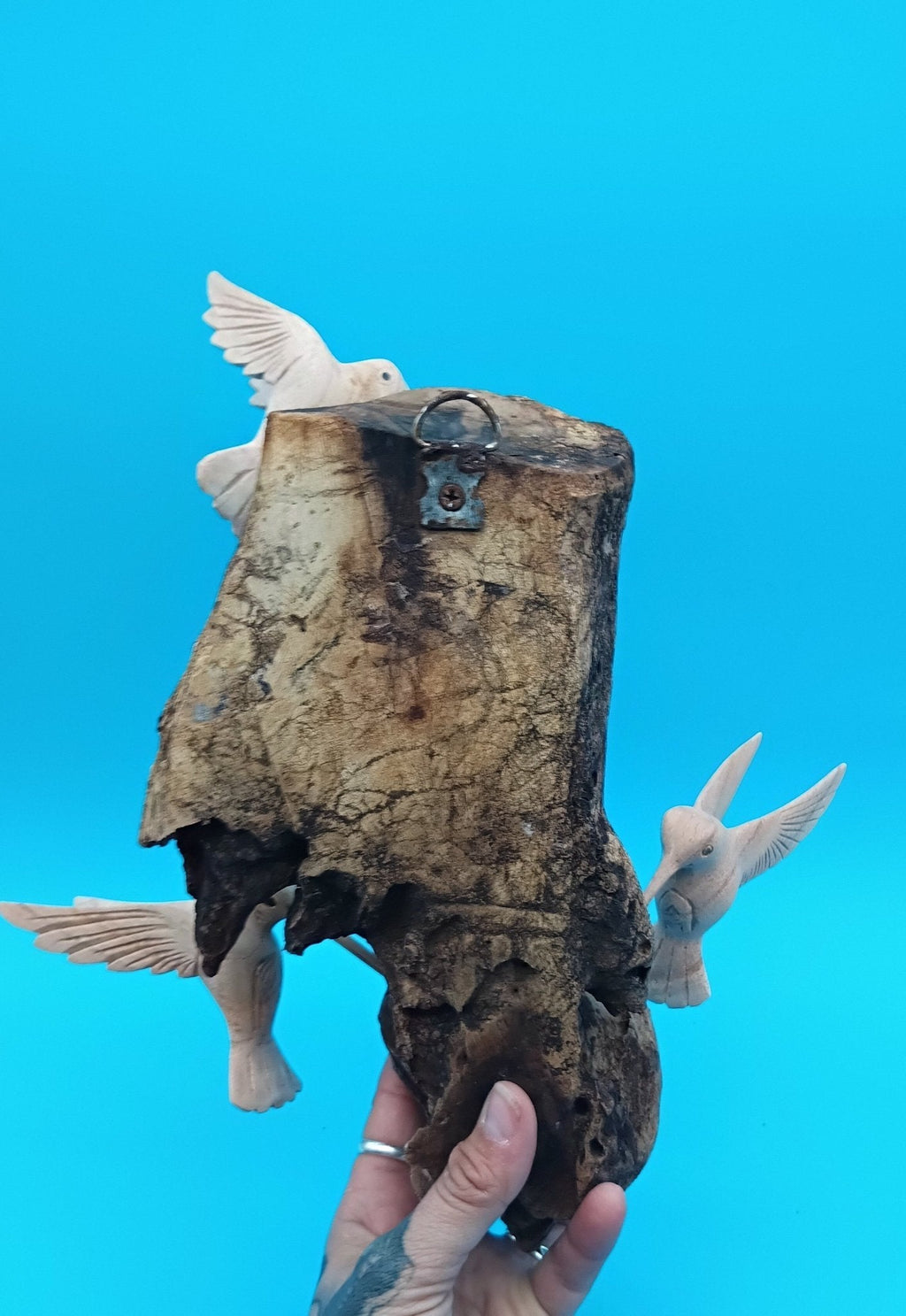 Driftwood Wall Art with Hand - Carved Hummingbirds Wall Decor La Vie Bien Driftwood Wall Art with Hand - Carved Hummingbirds