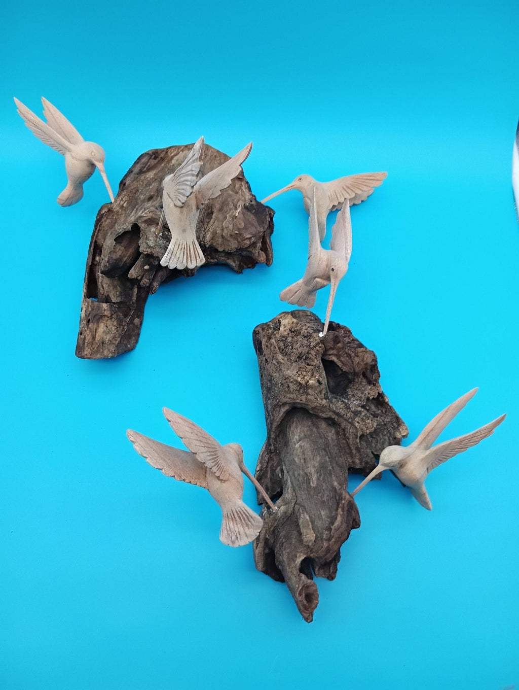 Driftwood Wall Art with Hand - Carved Hummingbirds Wall Decor La Vie Bien Driftwood Wall Art with Hand - Carved Hummingbirds