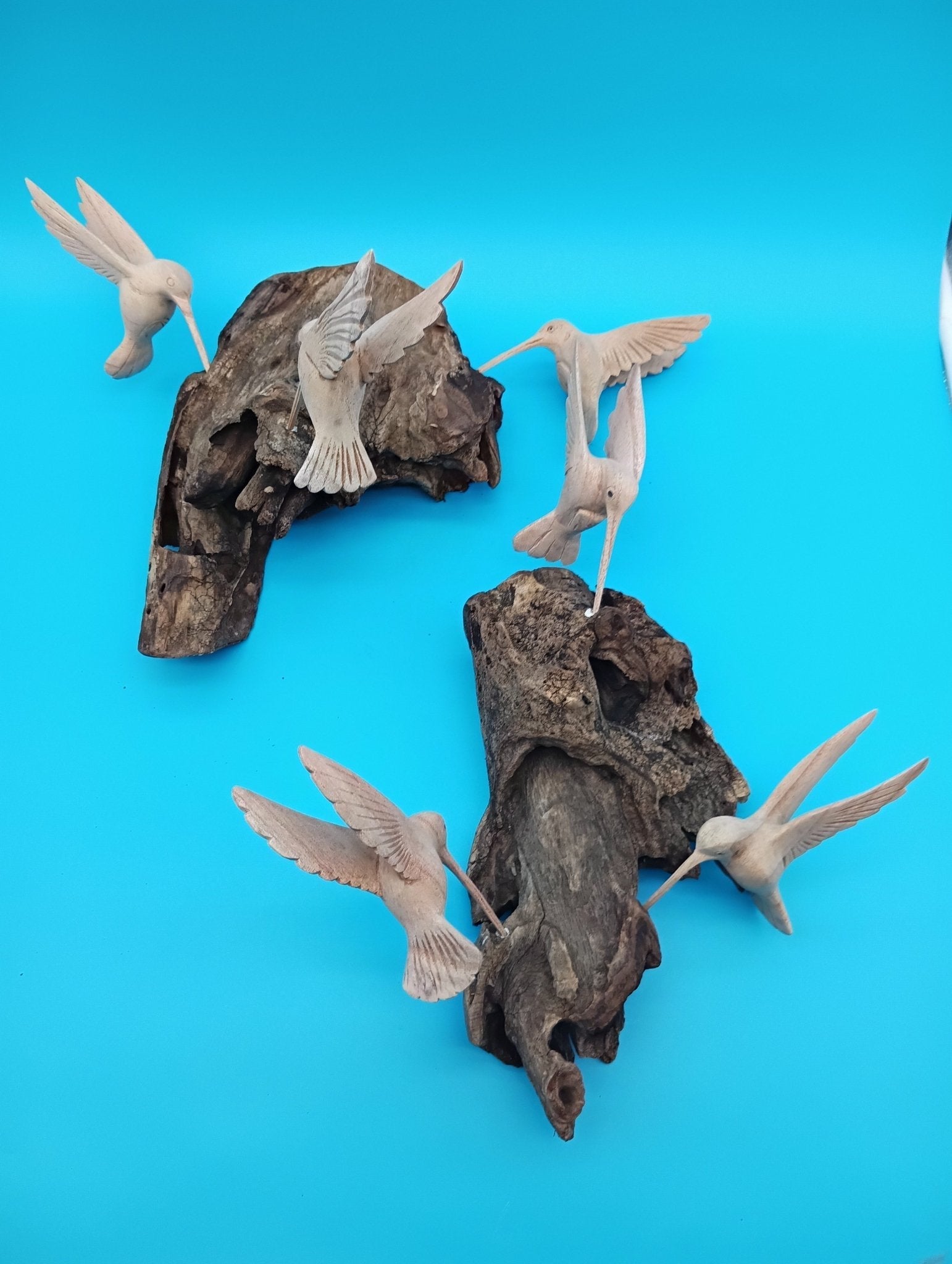 Driftwood Wall Art with Hand - Carved Hummingbirds Wall Decor La Vie Bien Driftwood Wall Art with Hand - Carved Hummingbirds