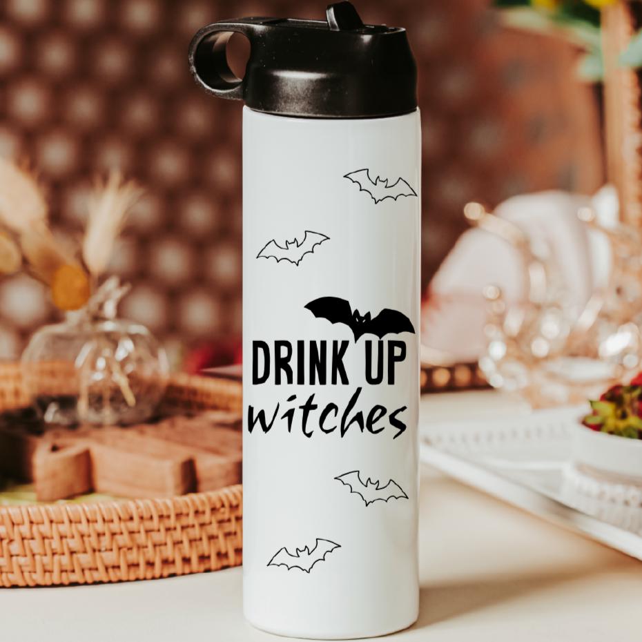 Drink up Witches Bat Halloween Water Bottle Drink Tumbler Drinkware La Vie Bien Drink up Witches Bat Halloween Water Bottle Drink Tumbler