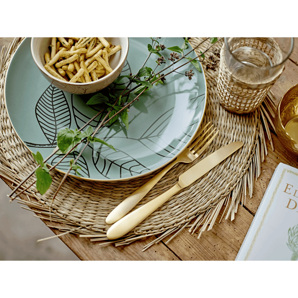 Drinking Glass with Woven Seagrass Sleeve by White Cliff Studio