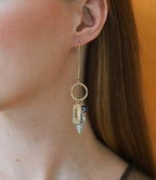 Drishti Evil Eye Dangle Drop Charm Earrings HME stock line La Vie Bien Drishti Evil Eye Dangle Drop Charm Earrings