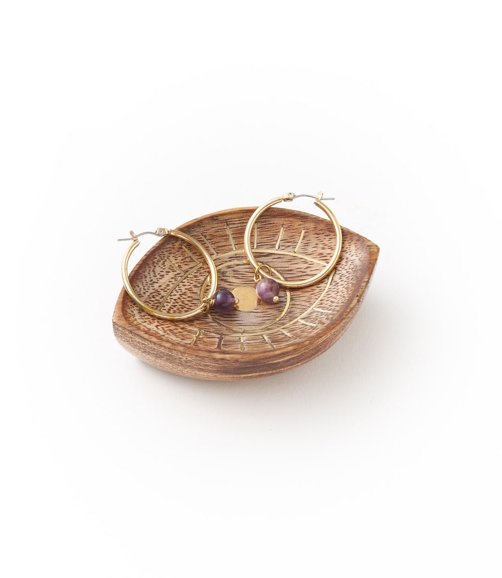 Drishti Evil Eye Trinket Dish - Brass inlay HME stock line La Vie Bien Drishti Evil Eye Trinket Dish - Brass inlay
