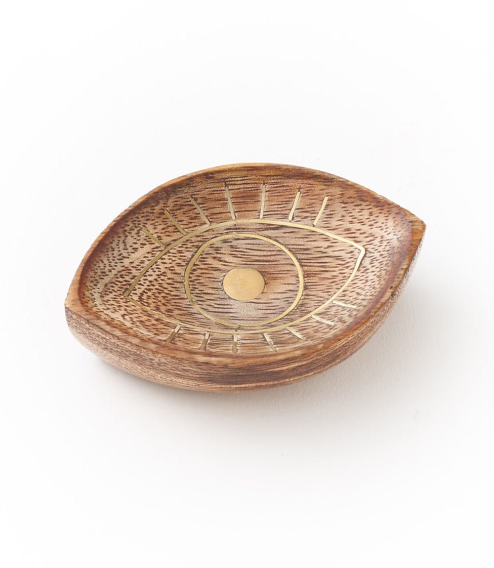 Drishti Evil Eye Trinket Dish - Brass inlay HME stock line La Vie Bien Drishti Evil Eye Trinket Dish - Brass inlay