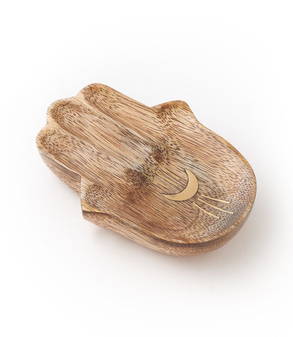 Drishti Hamsa Trinket Dish - Brass inlay HME stock line La Vie Bien Drishti Hamsa Trinket Dish - Brass inlay