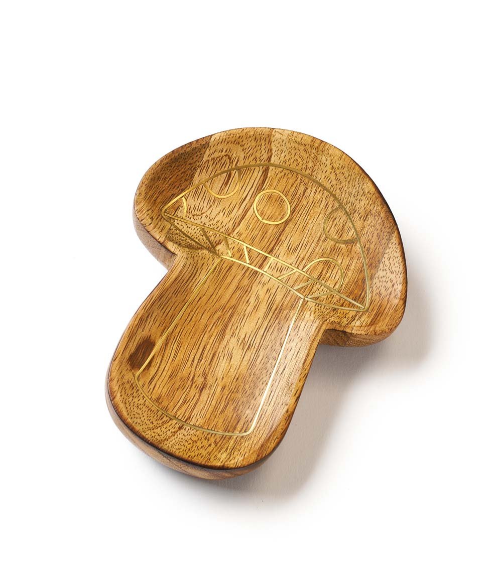 Drishti Mushroom Trinket Dish - Brass inlay HME stock line La Vie Bien Drishti Mushroom Trinket Dish - Brass inlay