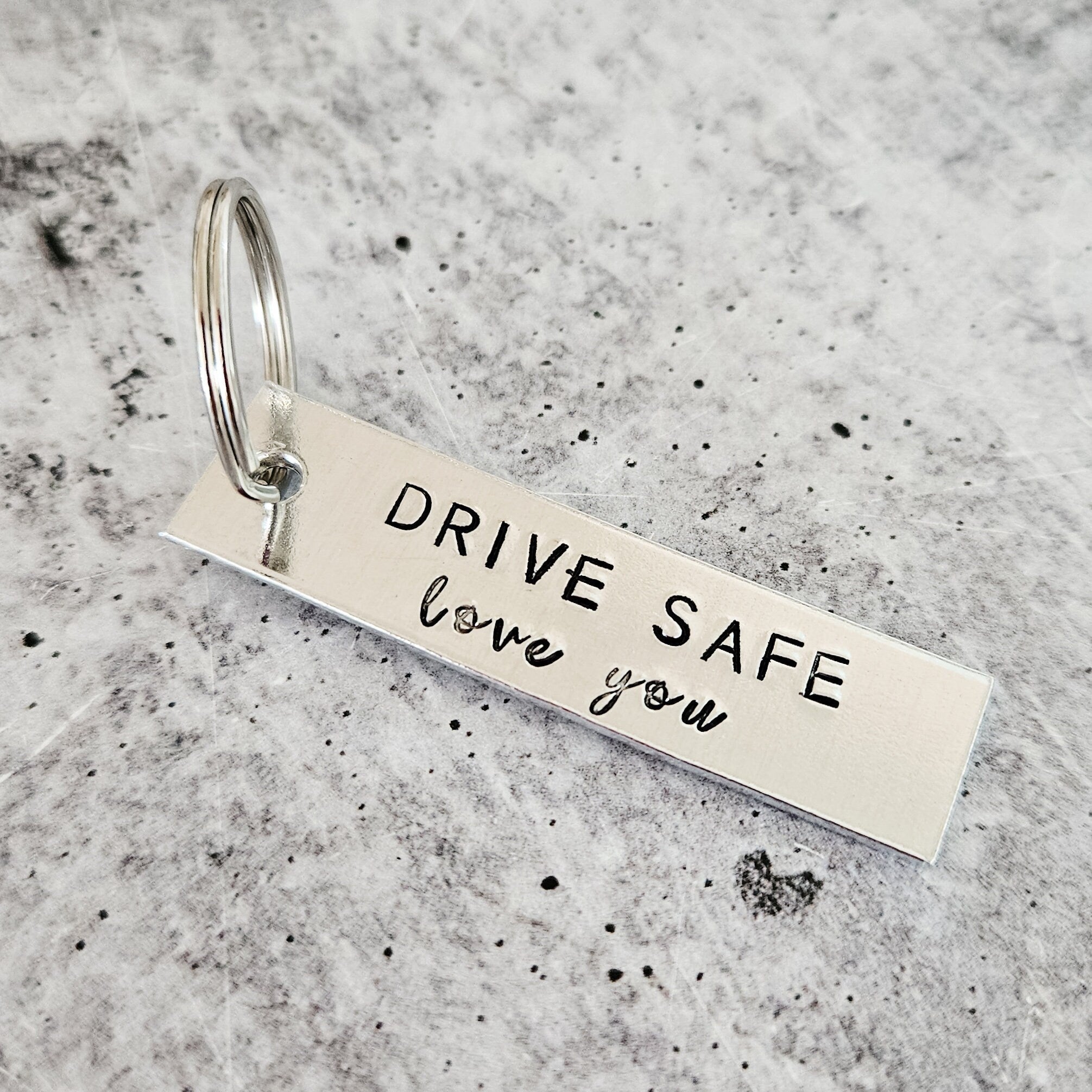 Drive Safe Love You Aluminum Bar Keychain Key Chains La Vie Bien Drive Safe Love You Aluminum Bar Keychain