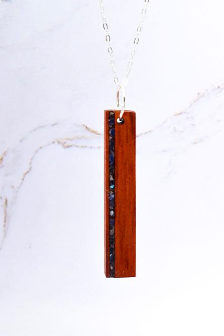 Stone Inlay Bar Necklace
