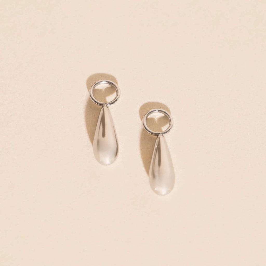 Droplet Chunky Huggie Hoop Charms by Oh Clementine
