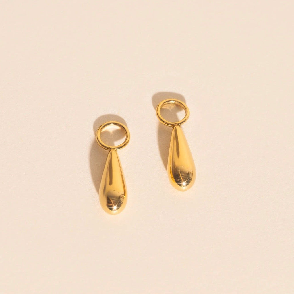 Droplet Chunky Huggie Hoop Charms by Oh Clementine