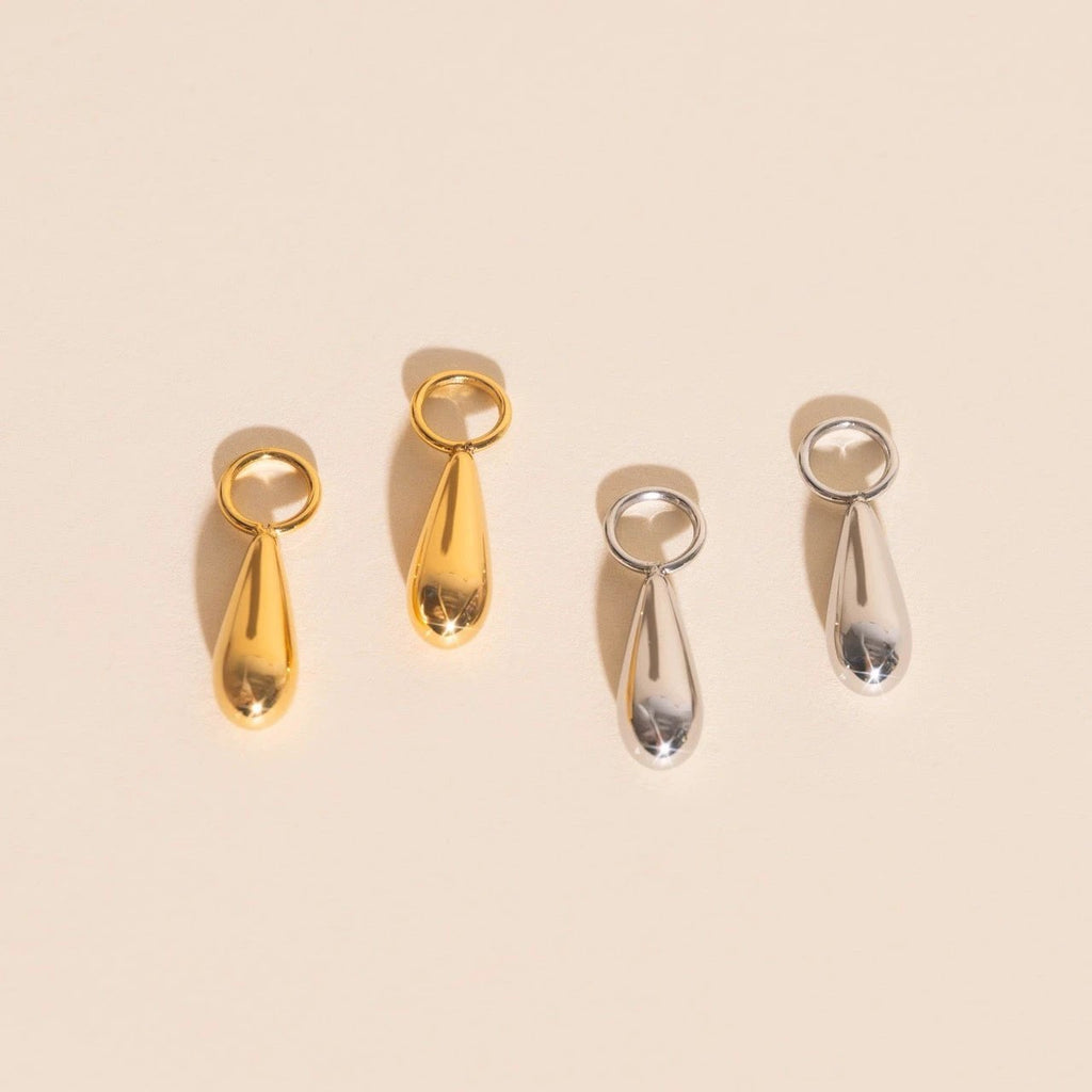 Droplet Chunky Huggie Hoop Charms by Oh Clementine