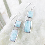 Drops of Blue Larimar Sterling Silver Earrings