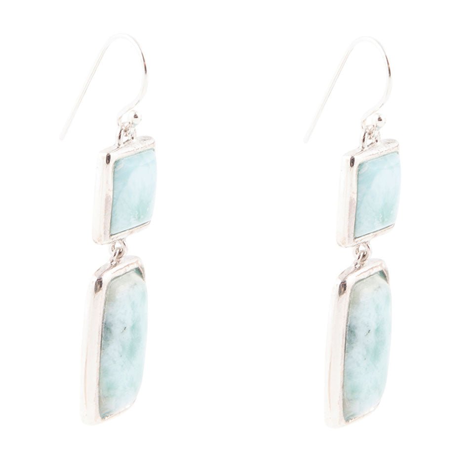 Drops of Blue Larimar Sterling Silver Earrings