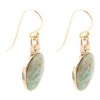 Drops of Blue Turquoise Golden Bronze Drop Earrings by Barse Jewelry
