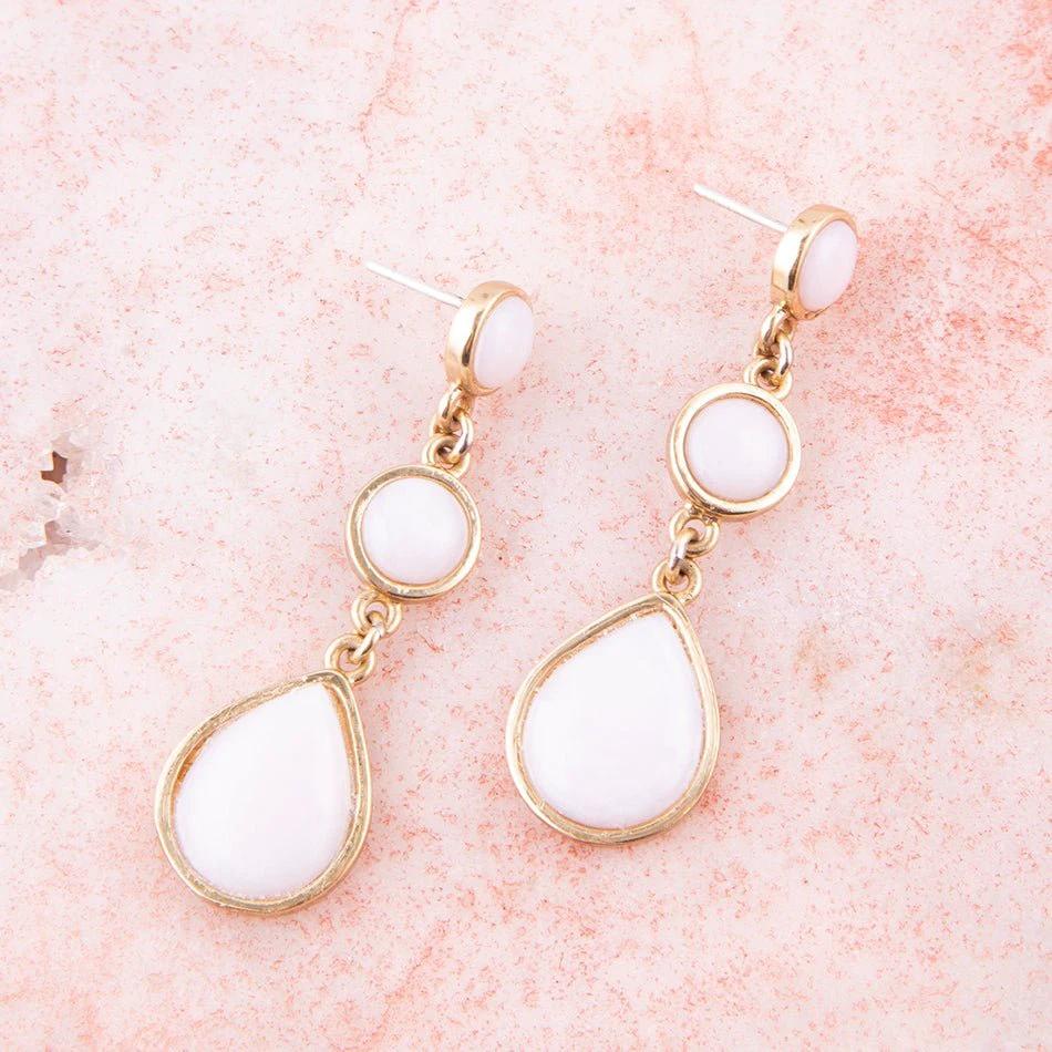 Drops of Pink Opal Earrings by Barse Jewelry