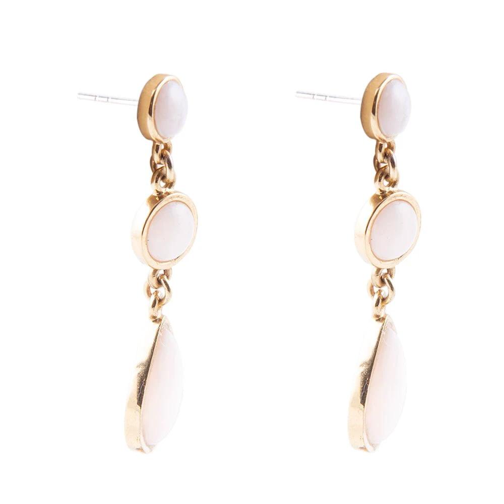 Drops of Pink Opal Earrings by Barse Jewelry