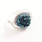 Druzy Crystal Wire Wrapped Stacking Ring Finger Rings La Vie Bien Druzy Crystal Wire Wrapped Stacking Ring