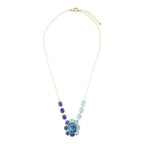Duality Blue Lapis and Turquoise Golden Pendant Necklace by Barse Jewelry