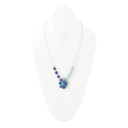 Duality Blue Lapis and Turquoise Golden Pendant Necklace by Barse Jewelry