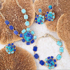 Duality Blue Lapis and Turquoise Golden Statement Ring by Barse Jewelry