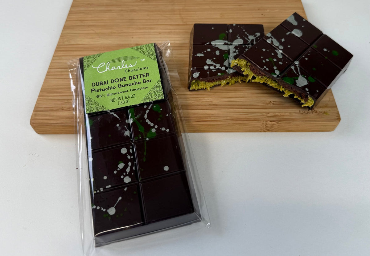 Dubai Done Better - Pistachio Bittersweet Chocolate Ganache Bar Dubai Done Better Bars La Vie Bien Dubai Done Better - Pistachio Bittersweet Chocolate Ganache Bar