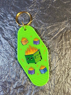 Dumpster Fire Motel Keychain by Hoosier Handkerchief Company